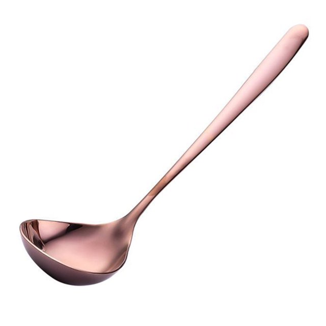 Soup Spoon Ergonomic Design Comfortable Grip Stainless Steel BPA Free Deep Head Stirring Ladle Kitchen Supplies