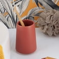 thumbnail image 3 of Terracotta Stoneware Tumbler & Toothbrush Holder - 14 Oz - Flared Shape - 3.8"W x 5"H - Enhance Your Bathroom with Rustic Elegance - Perfect for Stylish Bathrooms, 3 of 6