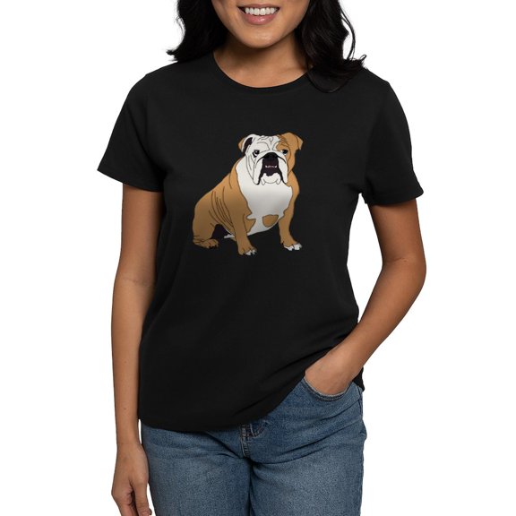 CafePress - Sitting Bulldog Women's Classic T Shirt - Women's Traditional Fit Dark T-Shirt