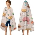 thumbnail image 3 of Red Mushroom Cartoon Light Pattern Hooded Bath Towel，50"x30" for Ages 3 To 12 Kids, Quick Dry Lightweight Soft Microfiber Hood Beach Towel Cover Up for Kids, 3 of 7