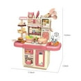 thumbnail image 3 of 14.2X11.8X5.3 Inches Pink Mini Kitchen Toy With Realistic Light Sound Spray Feature 32 Accessories For Toddlers Children Pink, 3 of 9