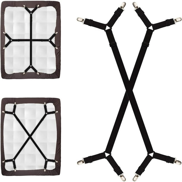 Sujetadores de sábanas Apuakthei, tirantes elásticos triangulares ajustables, correas de sujeción con clip para sábanas, fundas de colchón, cojines de sofá