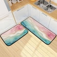 thumbnail image 7 of 2-Piece Kitchen Mat Set Non Slip Washable Floor Mats Decorative Rugs for Kitchen Sink Laundry Flowing Geological Textures, 7 of 7