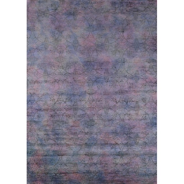 Ahgly Company Tapis d'Intérieur Lavables à la Machine Rectangle Moderne Industriel de Raisin Violet, 2' x 4'