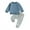 Blue, variant on Toddler Boy Fall Outfits 6M 12M 18M 24M 3Y Solid Color Crew Neck Long Sleeve Sweatshirts and Long Pants 2Pcs Clothes Set