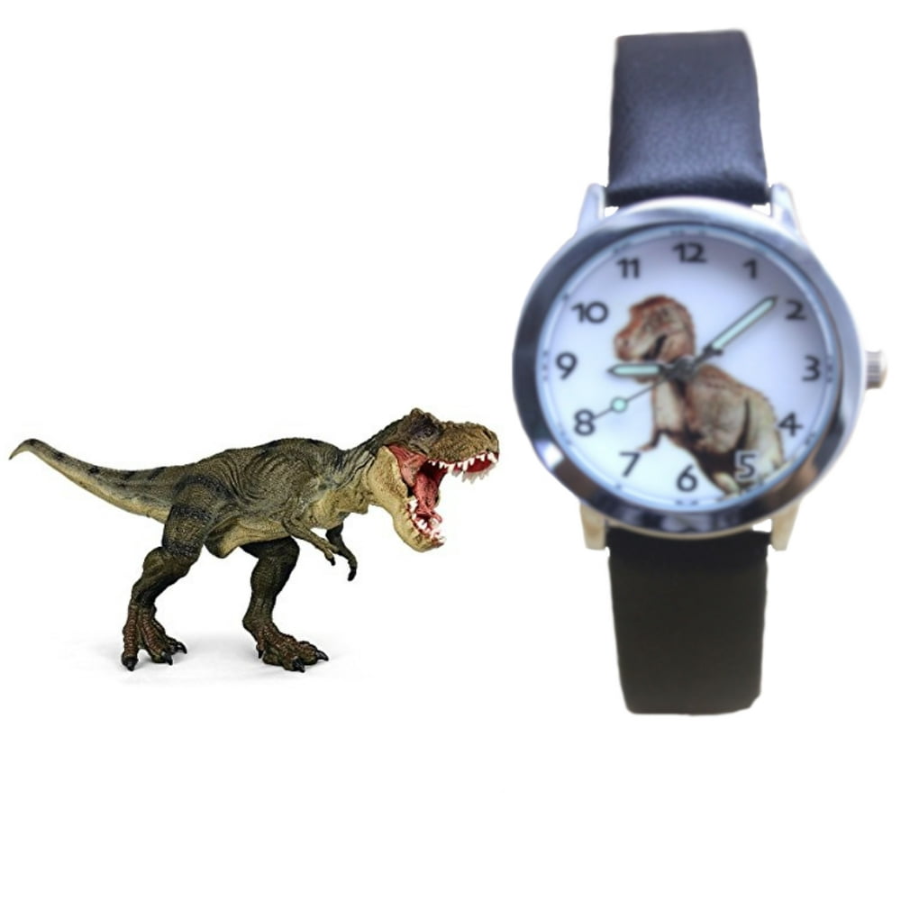 Rowena J Kids Boys Dinosaur T Rex Glow in the Dark Hands Children Watch122D