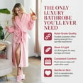 thumbnail image 5 of Lotus Linen Plush Robe for Women - Long Soft Fleece Bathrobe, Pink M/L, 5 of 9