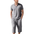 thumbnail image 3 of IhhxPro Men's Linen Button Detail Pants with Pockets Relaxed Fit Casual Set Outfit Lightweight Summer Beach Vacation Straight Leg Trousers S-3XL, 3 of 7
