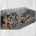 thumbnail image 6 of Retro Soft Flannel Fleece Throw Blanket, Funky Square Shaped Lava Flowers with Abstract Inner Forms Print, Cozy Plush for Indoor and Outdoor Use, 60" x 80", Baby Pink Orange, by Ambesonne, 6 of 6