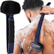 Bearback Back Scrubber, Silicone Back & Body Brush for Shower/Bath, Long Extendable 17" Non-Slip Handle