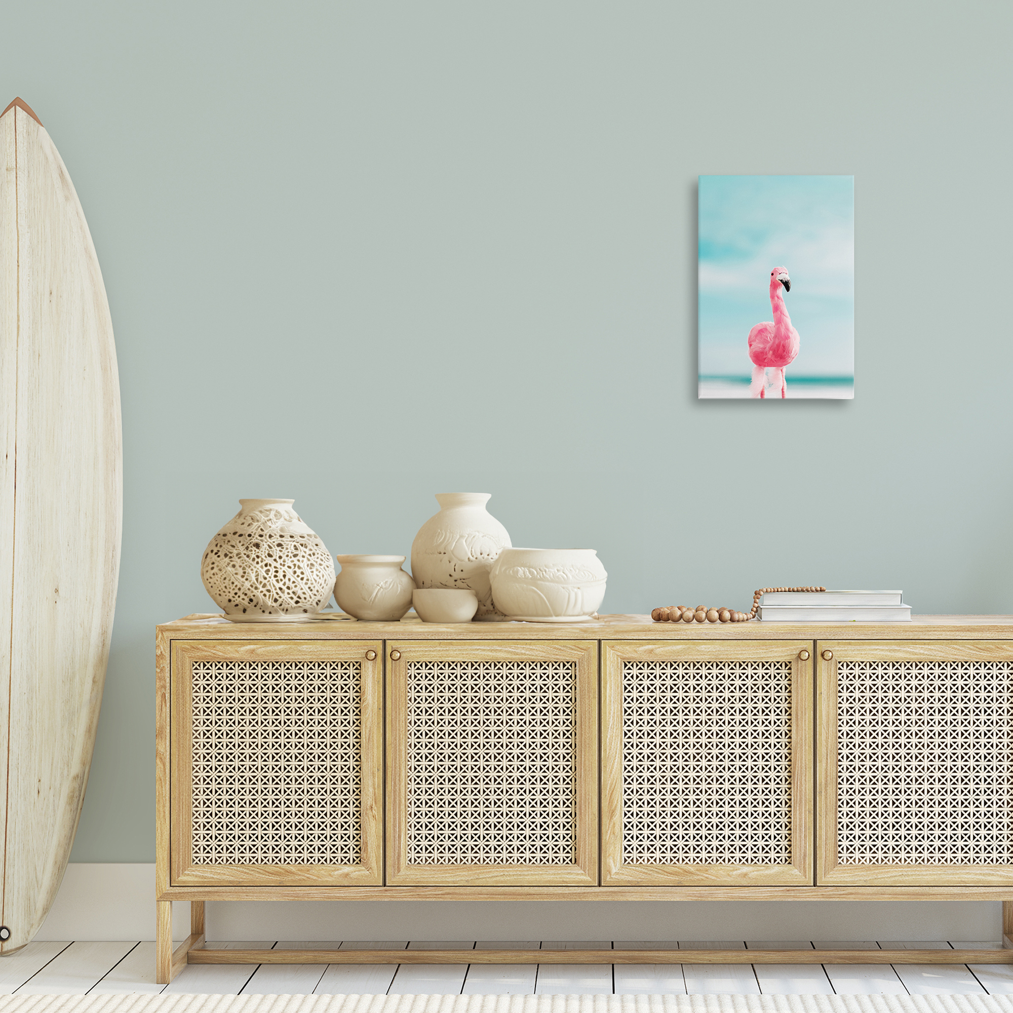 Stupell Industries Funky Summer Flamingo Nautical & Beach Photography Wrapped Canvas Art Print Wall Art, 16 x 24