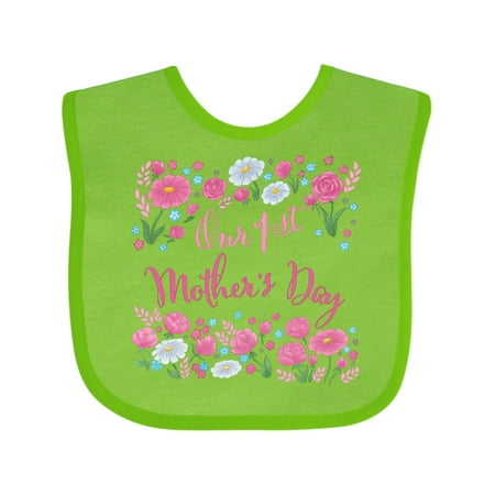 

Inktastic Our First Mother s Day-Roses and Daisies Gift Baby Boy or Baby Girl Bib