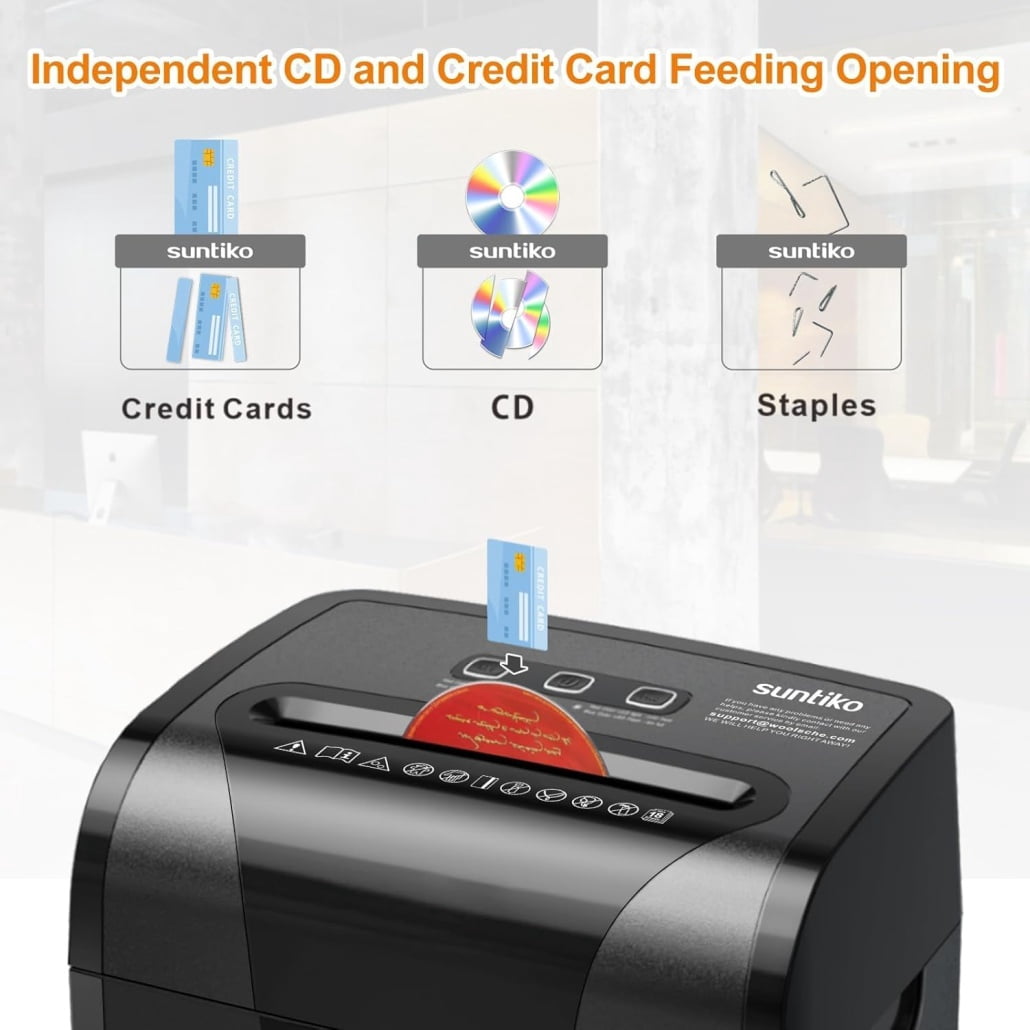 18-Sheet Cross Cut Paper Shredder, Office Shredder with 5.28 Gallon Pullout Bin, 45 Mins, Insert Auto Jam Proof System for Home Office Use, Black