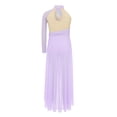 thumbnail image 6 of TTAO Teen Girls Ballet High-Low Skirt Latin Jazz Contemporary Dance Dress Dancing Gymnastics Skirted Leotard Lavender 12, 6 of 7