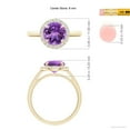 thumbnail image 4 of ANGARA Natural 1.7 Ct. Amethyst with Diamond Halo Ring in 14K Yellow Gold for Women (Ring Size: 12), 4 of 9