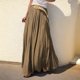 thumbnail image 5 of Faldas de Cintura Elástica para las Mujeres de Moda Color Sólido Flamed Tobillo Faldas Casuales para las Mujeres Verano Poliéster, 5 of 6