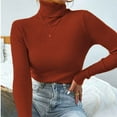 thumbnail image 4 of JJHGVB Turtleneck Sweater Women Long Sleeve Sweaters for Women Thermal Sweater for Women Sweater Tops for Women Womens Tops Ladies Sweaters Womens Summer Tops Khaki XL, 4 of 6