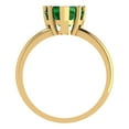 thumbnail image 4 of Clara Pucci 14K Yellow Gold 2ct Emerald Solitaire Ring for Women, 4 of 8