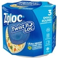 Ziploc Twist 'N Loc Containers, 16 oz. 3 Containers & 3 Lids