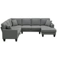 thumbnail image 6 of 108*85.5" Modern U Shape Sectional Sofa, 7 Seat Fabric Sectional Sofa Set with 3 Pillows Included for Living Room, Apartment, Office, 6 of 9
