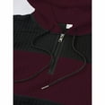 thumbnail image 4 of Xzbqbs Hoodies for Men Quarter Zip Up Sweatshirts Long Sleeve Pullover Patchwork Plaid Jacquard Hoodie Casual Drawstring Hoodies, 4 of 6