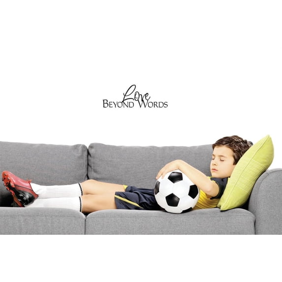 Custom Decals Love Beyond Words Wall Art Size: 12 Inches x 30 Inches Color: Black