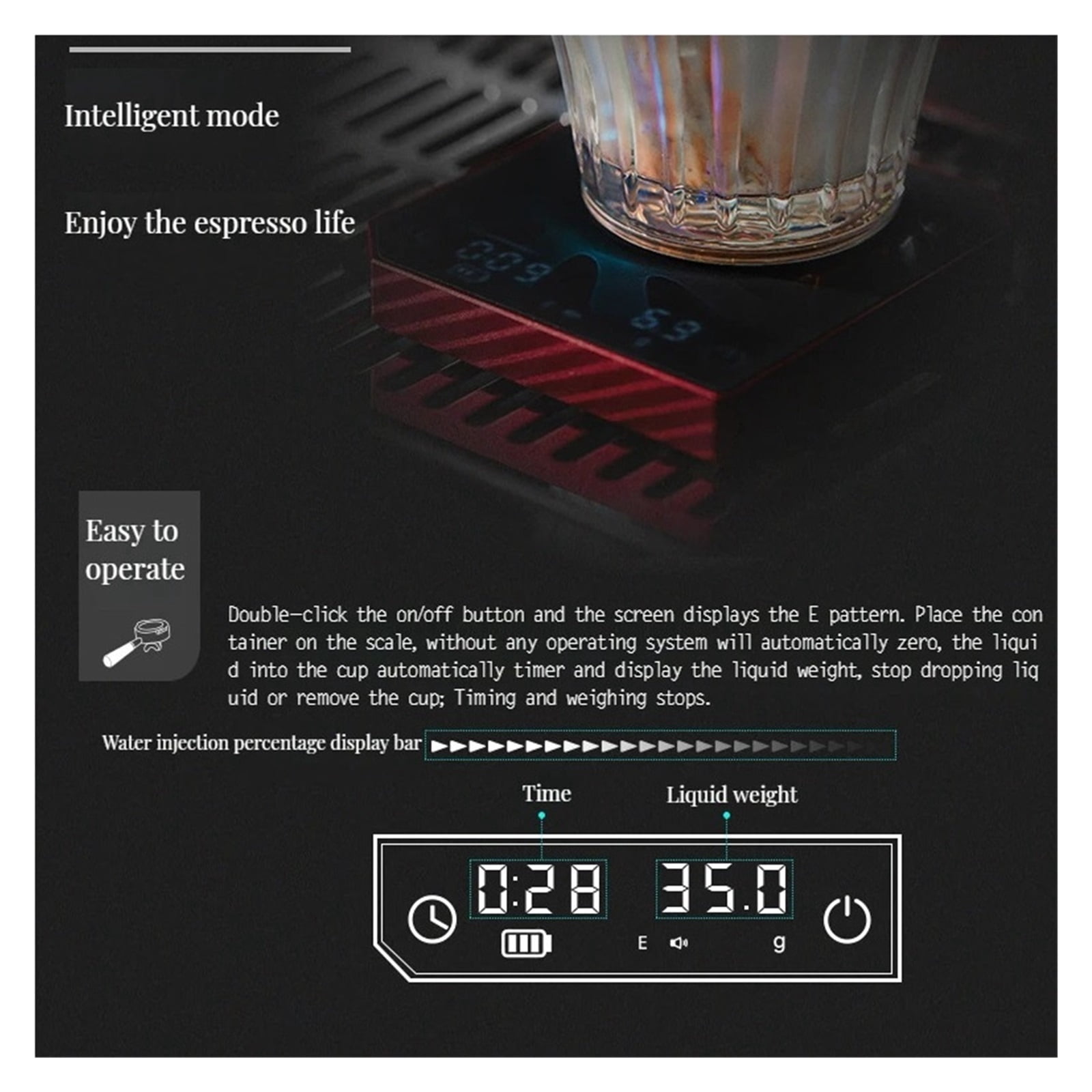 Metal Electronic Scale for Espresso Coffee 0.1/g High Precision Professional Coffee Scale / Espresso Scale with Timer