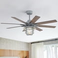 thumbnail image 2 of Sofucor 52-Inch Modern Farmhouse Ceiling Fan with Dimmable Light, 8 Wood Blades, Reversible, Quiet Motor, 2 of 9