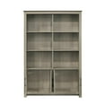 thumbnail image 4 of Pemberly Row 47"W Gray Oak Wood Bookcase Shelf with Cabinet Doors, 4 of 5