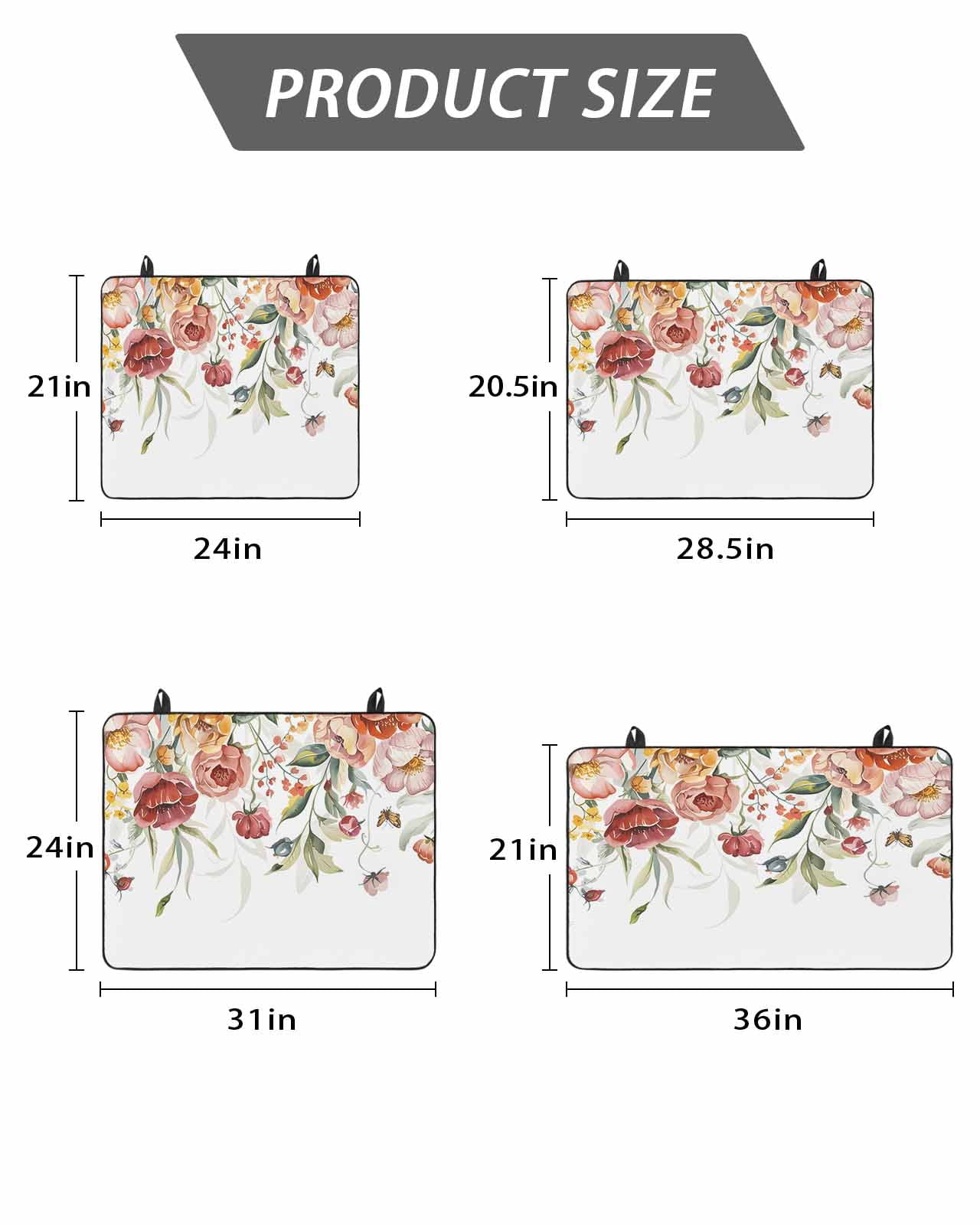 Stove Top Covers for Electric Stove, Pink Floral Glass Stovetop Cover Protector, Spring Pastoral Botanical Wildflowers Leaves Induction Cooktop Protector Oven Mat for Kitchen Countertop 31"x24"
