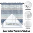 thumbnail image 3 of Geometric Bohemia Swag Valances for Windows 2 Pack Stripes Gray White and Blue Swag Kitchen Curtains 63 Inches Long Rod Pocket Short Window Treatment for Kitchen Bathroom 36"x63", 3 of 8