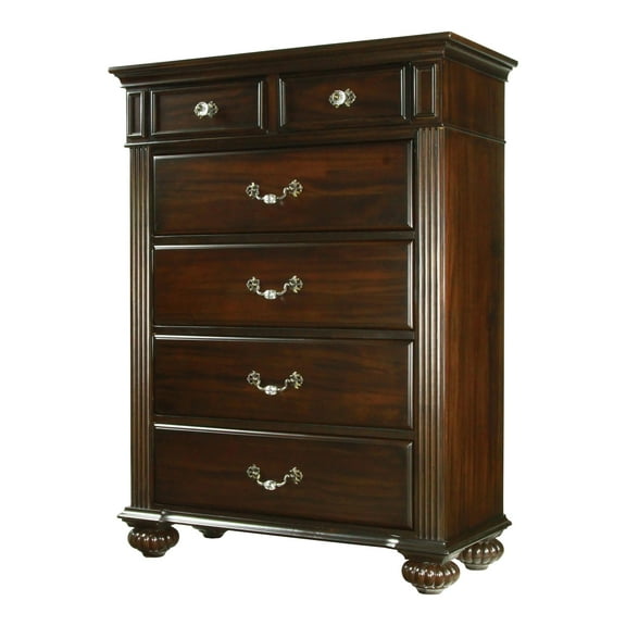 Furniture of America Damos Traditional Solid Wood 6-Drawer Chest in Gray