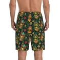 thumbnail image 2 of Balery Mask Tropical Flower Men's Cotton Knit Pajama Shorts Waistband & Pockets,Short Pajama Pants-Medium, 2 of 8