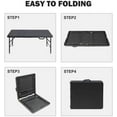 thumbnail image 6 of Garvee 4' Folding Table, Adjustable Height Plastic Table, Lightweight Camping Foldable Table for Dining, BBQs, Picnic, Party, Black, 6 of 6