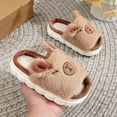 thumbnail image 2 of CXYYY Toddler Kids Slippers,Boys Girls Home Shoes Size 4-5 Years,Warm Soft Open Toe Slides Cozy Breathable Linen Casual Non-Slipping Footwear for Baby Kids (Brown), 2 of 5