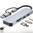 thumbnail image 1 of Concentrador USB 5 en 1, concentrador de uno, cuatro puertos USB 3.0, divisor tipo C para computadora portátil, expansión USB, 1 of 5