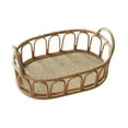thumbnail image 3 of Cesta de ratán Sirviendo la bandeja Desktop Canilla de almacenamiento de contador de cocina decorativo con manijas para frutas Perfume Cosmetics Picni, 3 of 9