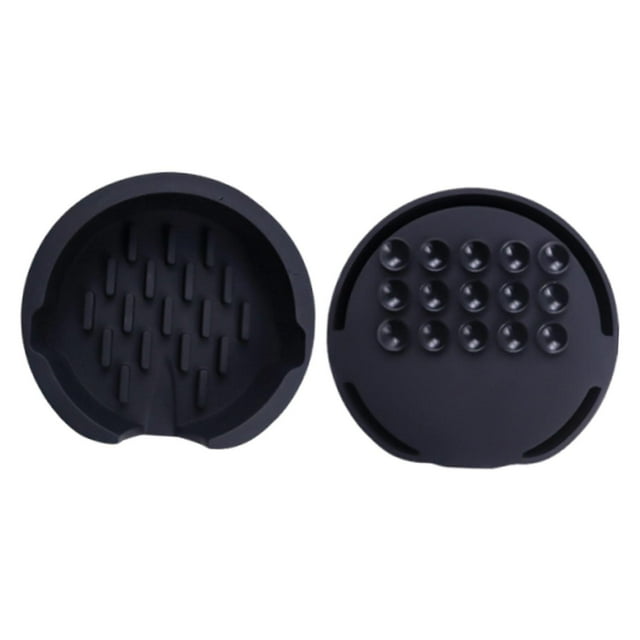 Organizador de cepillos de silicona fácil de limpiar para fregaderos de cocina. Negro