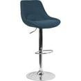 thumbnail image 2 of Home Square 2 Piece Fabric Gas Lift Adjustable Swivel Bar Stool Set in Blue, 2 of 11