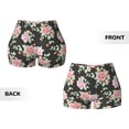 thumbnail image 6 of Yiaed Rose Flowers Print Women's Athletic Shorts Running Shorts Sporty Short High Waisted Elastic Workout Shorts for Yoga Gym Running & Sports -X-Large, 6 of 8