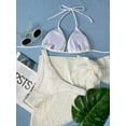thumbnail image 4 of SEARIPE Women 3 piece Swimwear Halter Triangle Bikini Swimsuit With Beach Skirt White M, 4 of 5