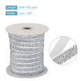 thumbnail image 2 of Uxcell Metallic Glitter Velvet Ribbon 3/8" x 50 Yard Single Face Sparkle Ribbon for DIY Crafts Gift Wrapping Silver, 2 of 5