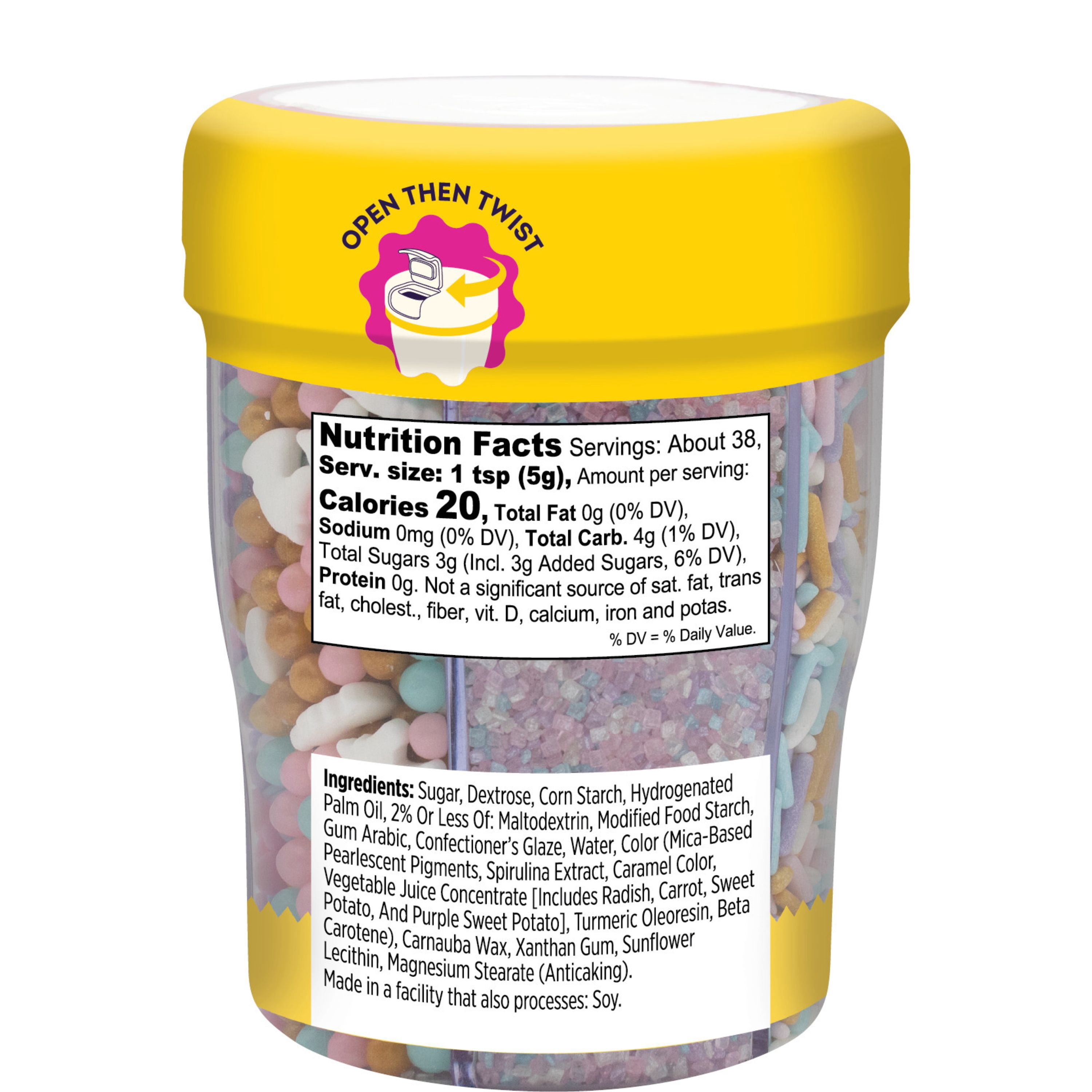 Wilton Unicorn Sprinkles Edible Sprinkle Mix Assorted 6.3 oz. 6-Cell Container Cookies or Cake Decorating