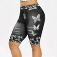 thumbnail image 1 of MKLEKYY Mallas deportivas para mujer, informales, para correr, con estampado floral, ajustadas, de cintura alta, elásticas, para fitness, yoga, 1 of 3