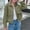 *Green, variant on ClodeEU Womens Cropped Jackets,Long Selve Lapel Zip Up Coat with Pockets ,Casual Fall Tops Green,Womens Plus S