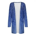 thumbnail image 4 of uublik Long Sleeve Cardigan for Women Soft Thin Long Sleeve Open Front Cardigans Casual Breathable Cover Ups Blue, 4 of 5