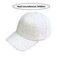 thumbnail image 6 of harmtty Plush Baseball Cap Autumn Winter Fuzzy Curved Brim Windproof Warm Solid Color UV Men Women Adults Outdoor Sports Casual Ponytail Peaked Hat White, 6 of 8