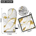 thumbnail image 6 of Gold and White Marble Kitchen Oven Mitt and Pot Holder Sets 2 Pcs for Baking, Cooking and Grilling, Heat Resistant Up To 392 °F, 6 of 7