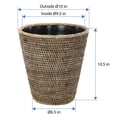 thumbnail image 5 of Kouboo La Jolla Rattan Waste Basket With Plastic Insert, Handmade, Trash Can, Small Rattan Bin For Bedroom, Bathroom, Black Wash, 5 of 5