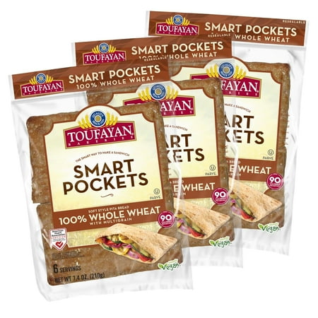 Whole Wheat Pockets Pita Bread | Naturallyy Vegan (3 Pack) Whole Wheat Pockets Pita Bread | Naturallyy Vegan (3 Pack)